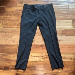 Kenneth Cole SKINNY FIT SHADOW PLAID DRESS PANT